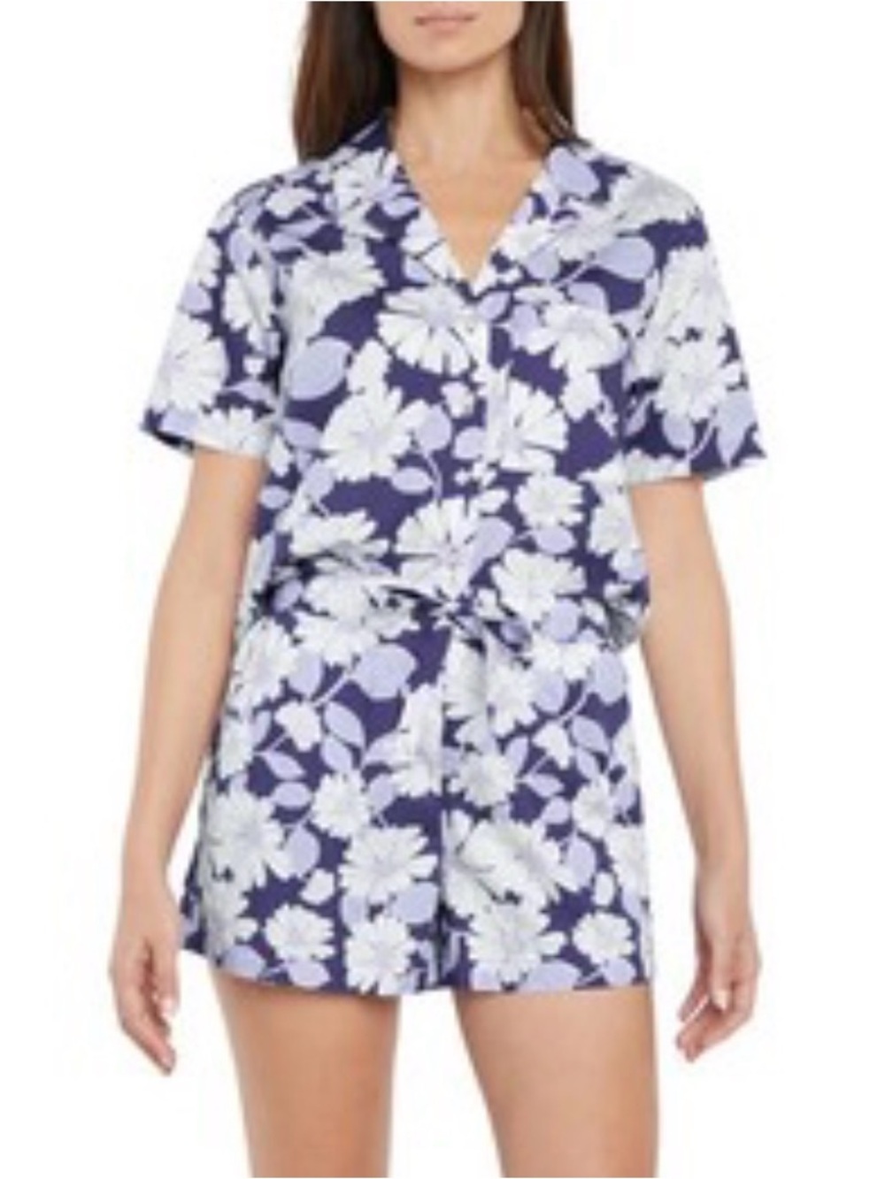 GAP Navy Blue Floral Short-Sleeve Pajama Top size XL